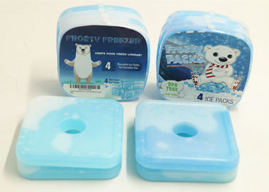 Μπλε σκληρά πλαστικά πακέτα πάγου συνήθειας για τα τρόφιμα 12,2 * 12,2 * 1.2cm