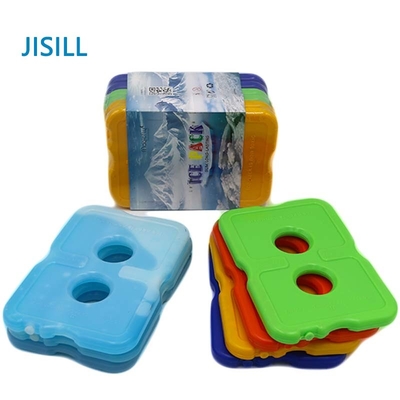 Επαναχρησιμοποιήσιμες παγοκύστες δύο οπών για ψύκτες, μη τοξικές παγοκύστες τσάντας για μεσημεριανό γεύμα